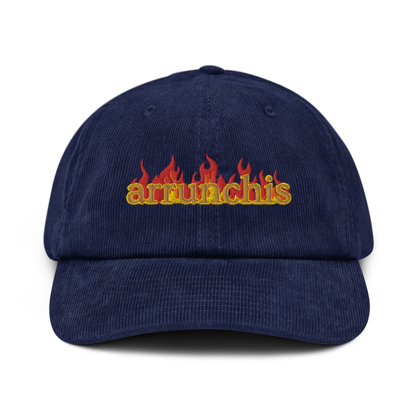 Flame Embroidered Corduroy Cap